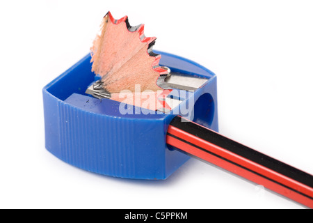 Pencil Shavings with white background Stock Photo