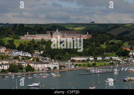 Britannia Royal Naval College (BRNC) is the initial officer training establishment of the Royal Navy, located on a hill overlook Stock Photo