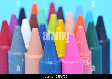 Bright and colourful children's jumbo crayons Stock Photo