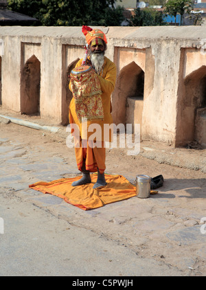 Hinduist, Orchha, Madhya Pradesh state, India Stock Photo