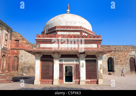 Qutb Minar, Imam Zamin mausoleum (1539), Delhi, India Stock Photo