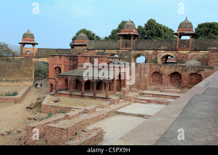 Akbar's palace (1569-1572), UNESCO World Heritage site, Fatehpur Sikri, India Stock Photo