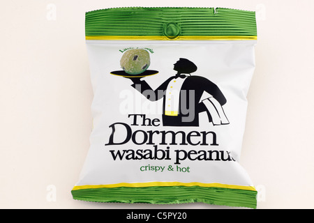 Packet of Little Luxuries The Dormen wasabi peanuts crispy and hot. Stock Photo