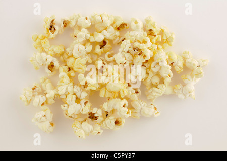 Pile of freshly microwaved butter microwave popcorn. Stock Photo