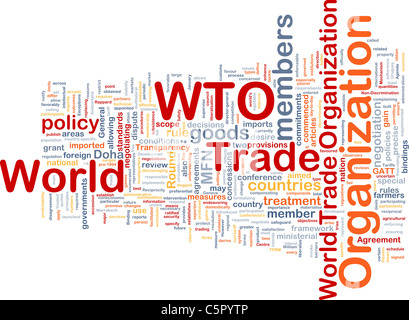 Background concept wordcloud illustration of world trade organization Stock Photo
