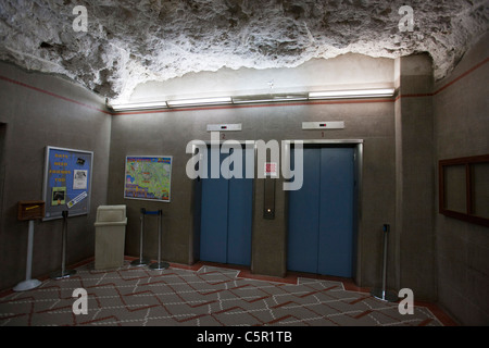 Elevator shaft which carries visitors from the surface to the Big Room, Carlsbad Caverns National Park, New Mexico, USA Stock Photo