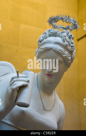 Banksy statue of angel smoking and drinking from a can, The Bristol City Museum and Art Gallery, Bristol, England Stock Photo