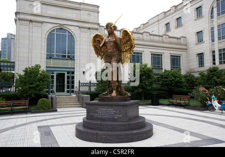 recording angel statue outside the Schermerhorn Symphony Center home to the Nashville symphony Tennessee USA Stock Photo