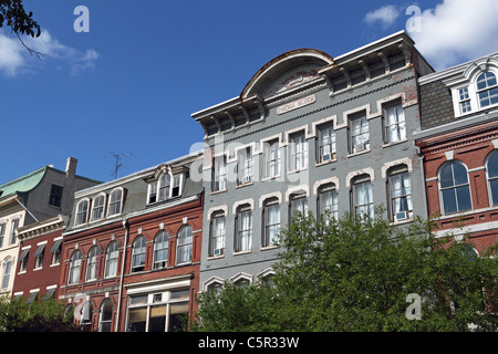Examples of 19th Century architecture in downtown Bangor, Maine, USA. Stock Photo