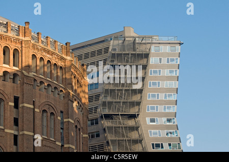 Modern Schild (Shield) Annex Building to Revitalized Gasometer B by Architect Coop Himmelblau, Simmering, Vienna (Wien), Austria Stock Photo