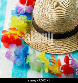 A hat and flowers Stock Photo