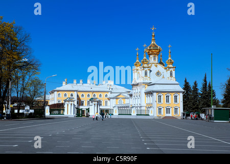 Church of the palace (1747-1751), Architect Francesco Bartolomeo Rastrelli, Peterhof, near St.Petersburg, Russia Stock Photo