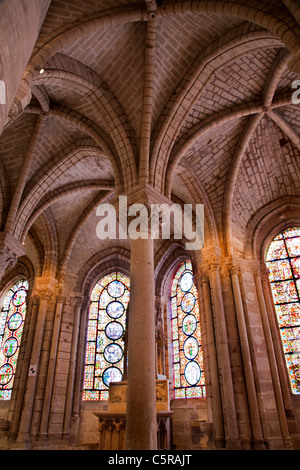 Paris - interior of santuar from Saint Denis gothic cathedral Stock Photo