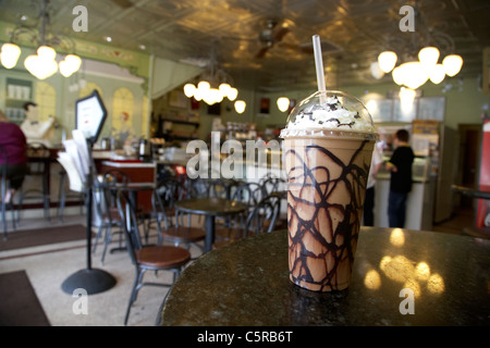 frozen cappuccino coffee in a cafe ice cream parlour Nashville Tennessee USA Stock Photo