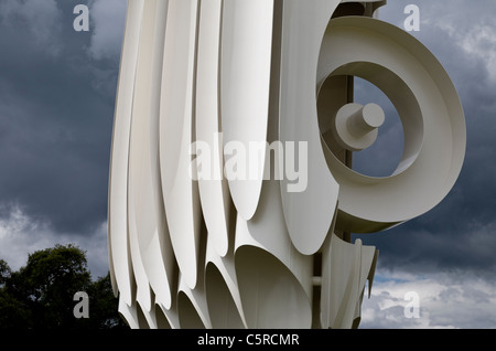 The Gerry Judah designed sculpture at the 2011 Goodwood Festival of Speed, Celebrating 50th anniversary of the Jaguar E-Type. Stock Photo