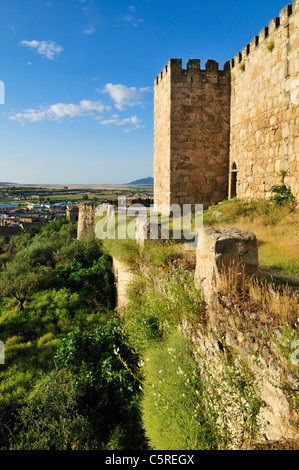 Europe, Spain, Extremadura, Trujillo, View of historic castle Stock Photo