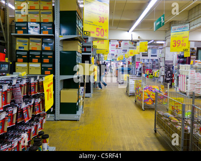 Paris, France, Wide Angle View, Aisles inside, DIY Hardware Shops, « Conformar' (in Creteil), Aisles, construction materials store Stock Photo