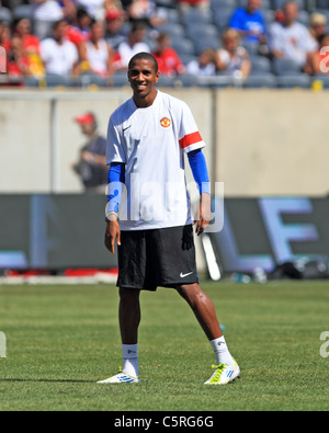 New Manchester United winger, Ashley Young, works out prior to United's match with the Chicago Fire. July 23, 2011 Stock Photo