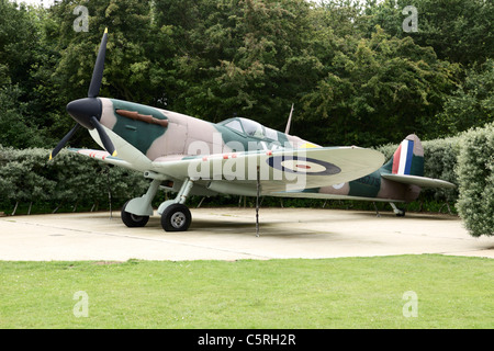 Replica of Mk 1 Spitfire at Battle of Britain Memorial Capel-le-Ferne Kent Stock Photo