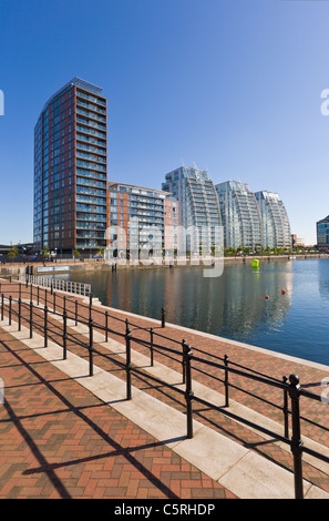 Modern Apartments, Salford Quays, England Stock Photo