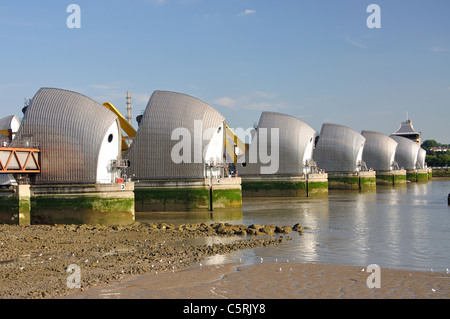 River Thames Flood Barrier, Silvertown, West Ham, London Borough of Newham, London, Greater London, England, United Kingdom Stock Photo