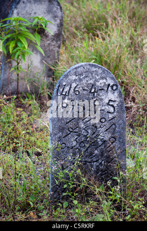 Tombstone with dates Stock Photo - Alamy