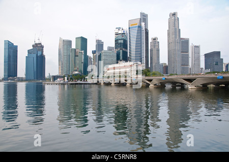 Skyline of the financial district, central business district at Marina Bay, Singapore, Southeast Asia, Asia Stock Photo