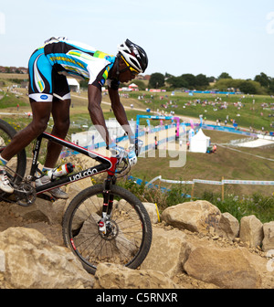 Adrien Niyonshuti of Rwanda at the Hadleigh Farm Mountain Bike ...