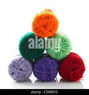 Pile of knitting balls Stock Photo