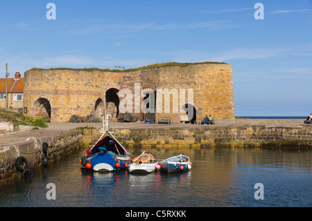 Beadnell lime kilns and harbour Northumberland Stock Photo