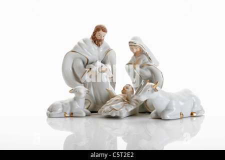 Christmas decoration, nativity scene, crib figurines Stock Photo