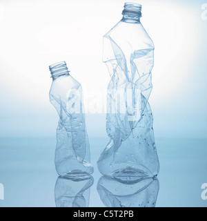 Crumpled plastic bottles Stock Photo
