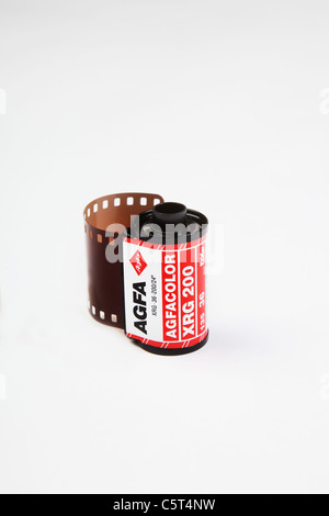 A roll of old fashion colour/color 35mm film. Agfacolor xrg200. Pre-digital from 1980s/1990s. Stock Photo