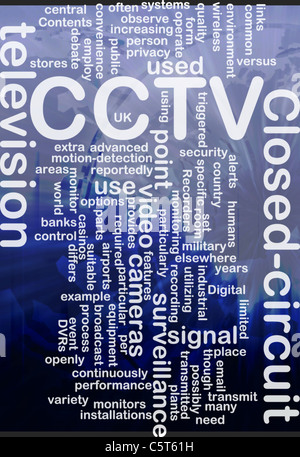 Word cloud concept illustration of CCTV surveillance cameras international Stock Photo