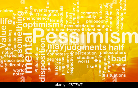 Word cloud concept illustration of Pessimism pessimistic international Stock Photo