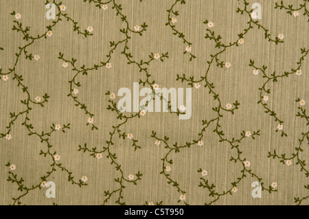 Floral fabric wallpaper, full frame Stock Photo
