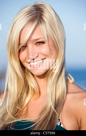 Turkey, Young woman, smiling, portrait, close-up Stock Photo