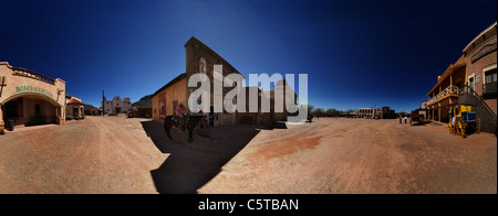 panorama photo of old Tucson Movie Town, Arizona, USA Stock Photo