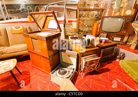 Collection of household items from the 1960s and 1970s Stock Photo