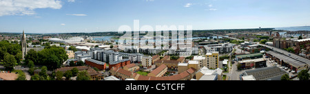 Rooftop panoramic view of Southampton city centre and skyline looking East Stock Photo