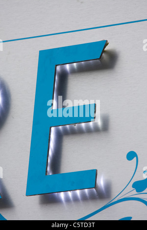 Character E alphabet character letter outside sign Stock Photo