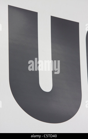 Character U alphabet character letter outside sign Stock Photo