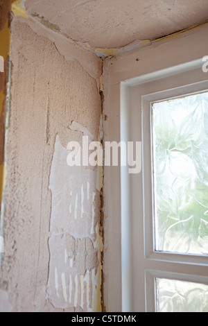 window reveal in need of plastering