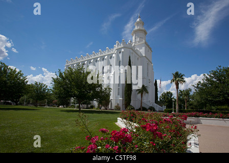 St. George, Utah - The St. George Utah Temple, the first temple completed by the Mormons after they arrived in Utah. Stock Photo