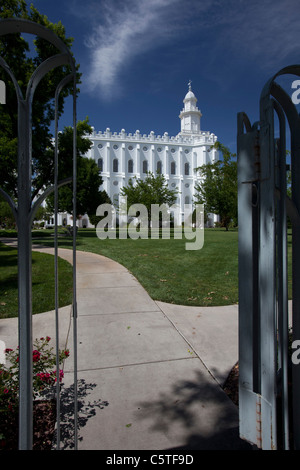 St. George, Utah - The St. George Utah Temple, the first temple completed by the Mormons after they arrived in Utah. Stock Photo