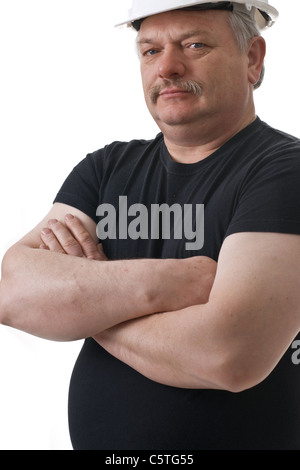Confident boss expression portrait on white background Stock Photo