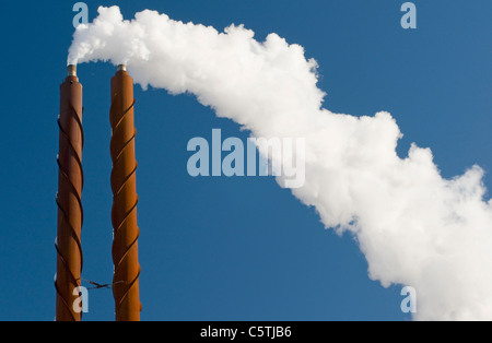 Sweden, HÃ¶Ã¶r, Chimney stalk polluting the air Stock Photo