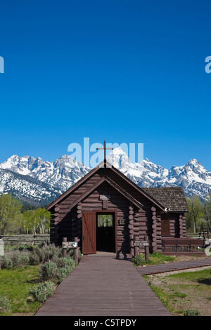 USA, Wyoming, Grand Teton National Park, Jackson Hole, Chapel of the Transfiguration Stock Photo