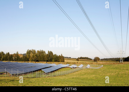 Germany, Lower Bavaria, View of solar power plant in vilshofen Stock Photo