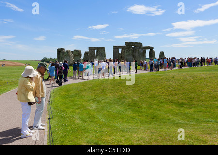 mass tourism at the stonehenge sarsen stones wiltshire england UK GB  Europe